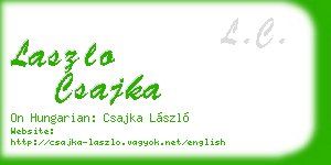 laszlo csajka business card
